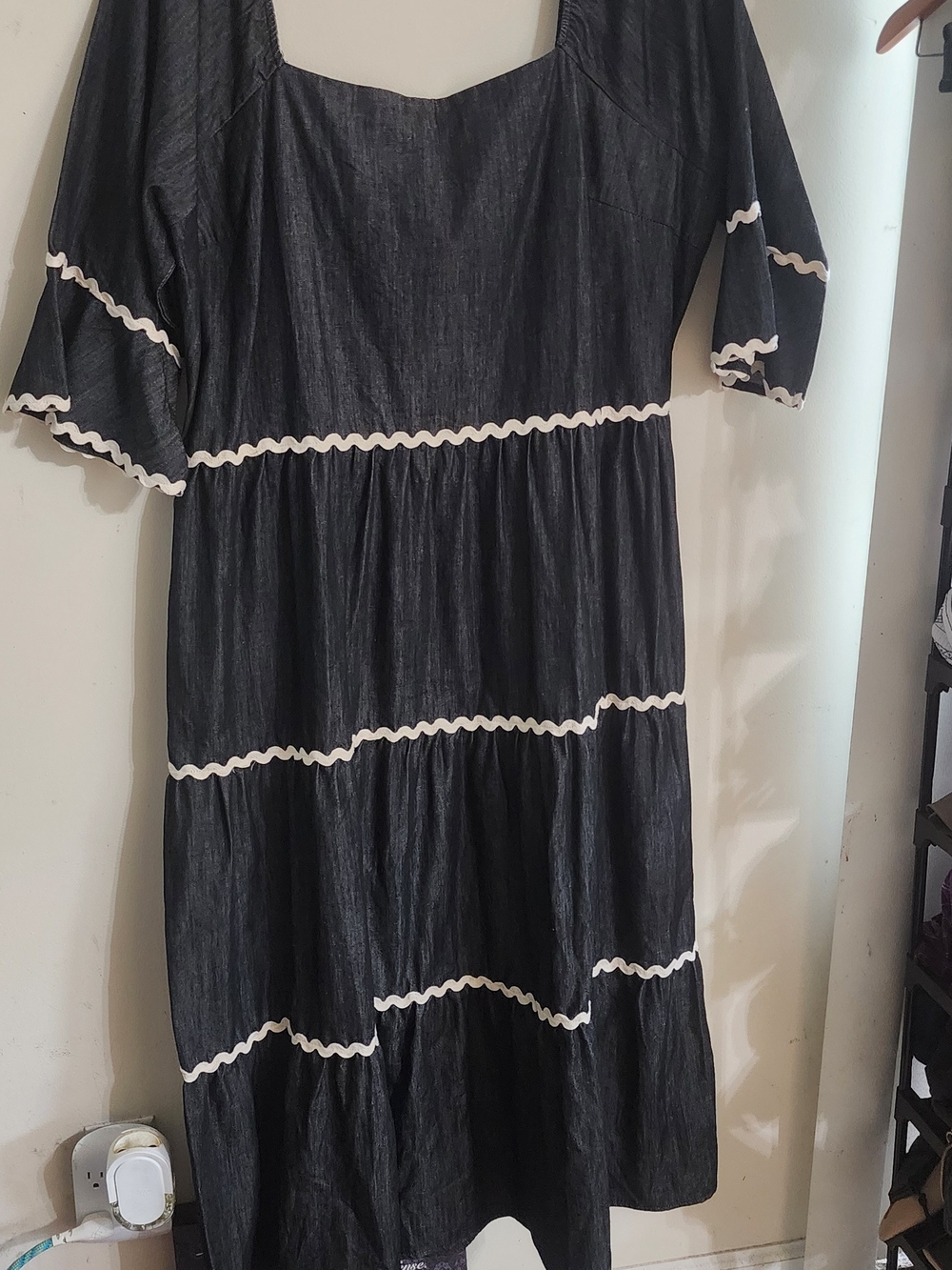 New with Tags Carole Christian Denim Tiered Dress, Plus Size‎ 3X